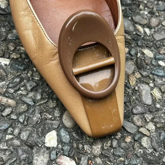 Diane B Vintage Camel Buckle Toe Leather Flats - Picture 11 of 11